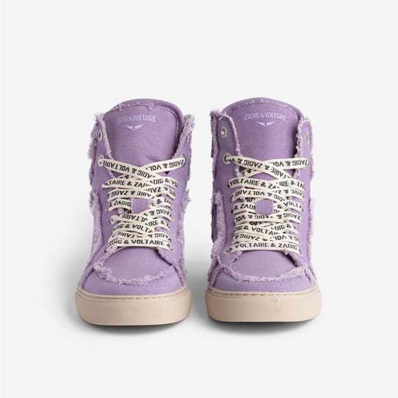 Zadig & Voltaire HIGH FLASH CANVAS sneaker IN BOOMERANG size 38 NWT - Picture 3 of 12